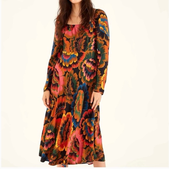 Farm Rio Colorful Floral Midi Dress - Picture 4 of 5
